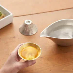 能作 NOUSAKU富士山禮盒片口盅 純錫 · 金箔清酒杯